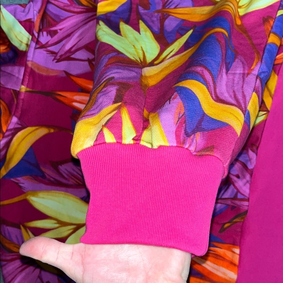 FARM Rio x Adidas Collab Colorful Floral Cropped Hoodie - Picture 7 of 10